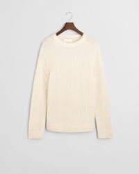 Gerippter Rundhalspullover aus Alpaka-Woll-Gemisch