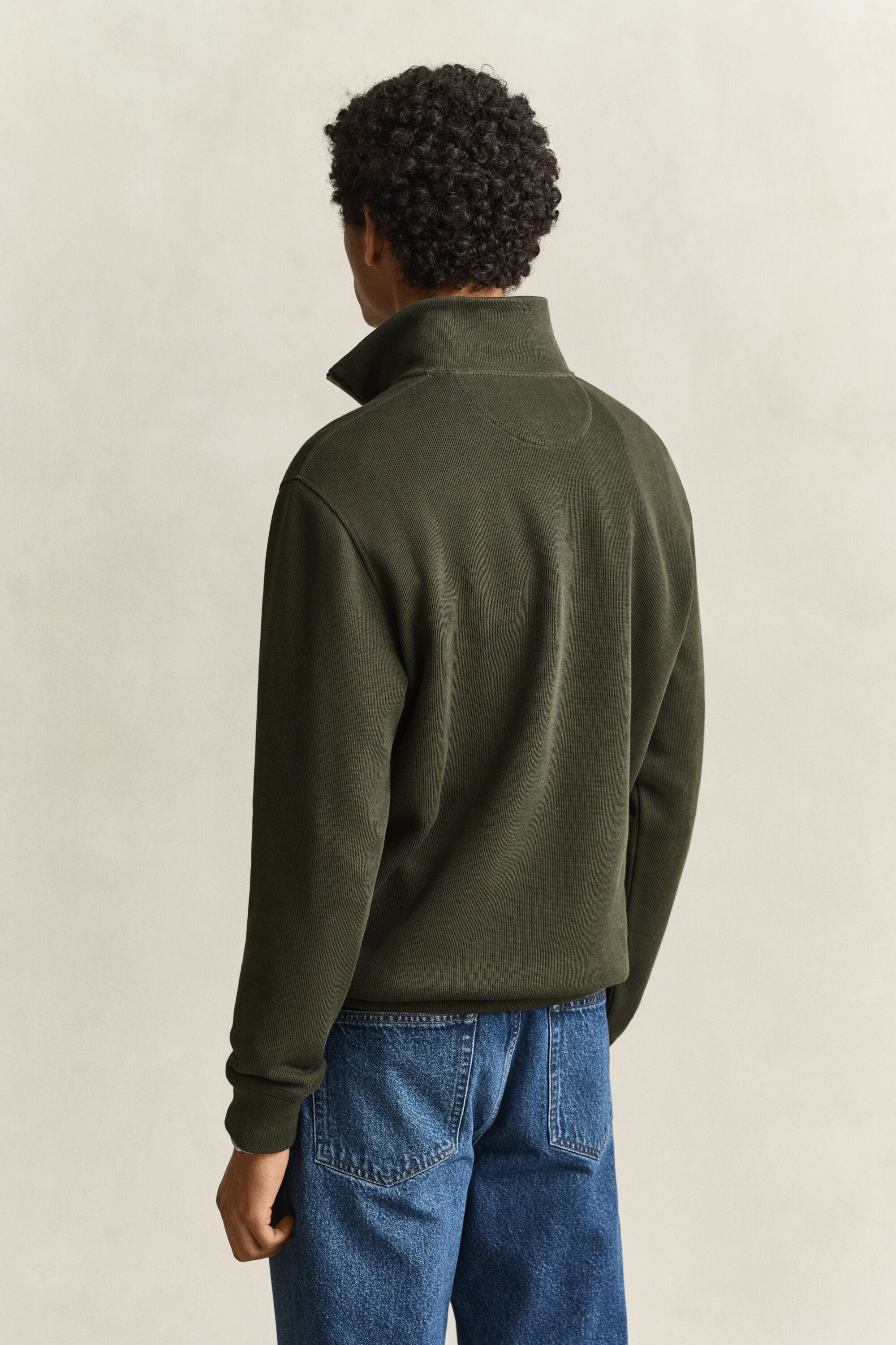 Sacker Rib Sweatshirt mit Reißverschlusskragen