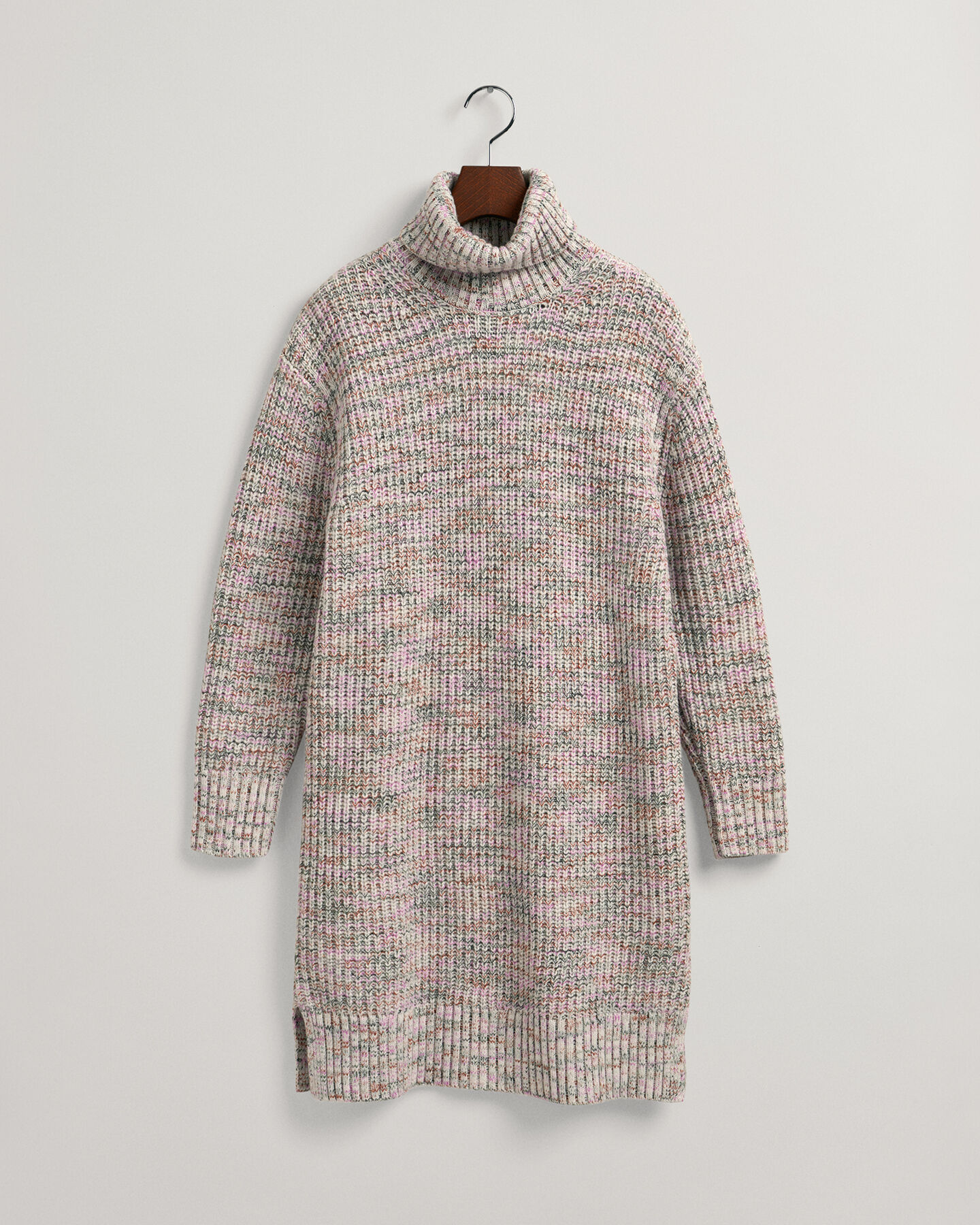 Mehrfarbiges Rollkragenkleid