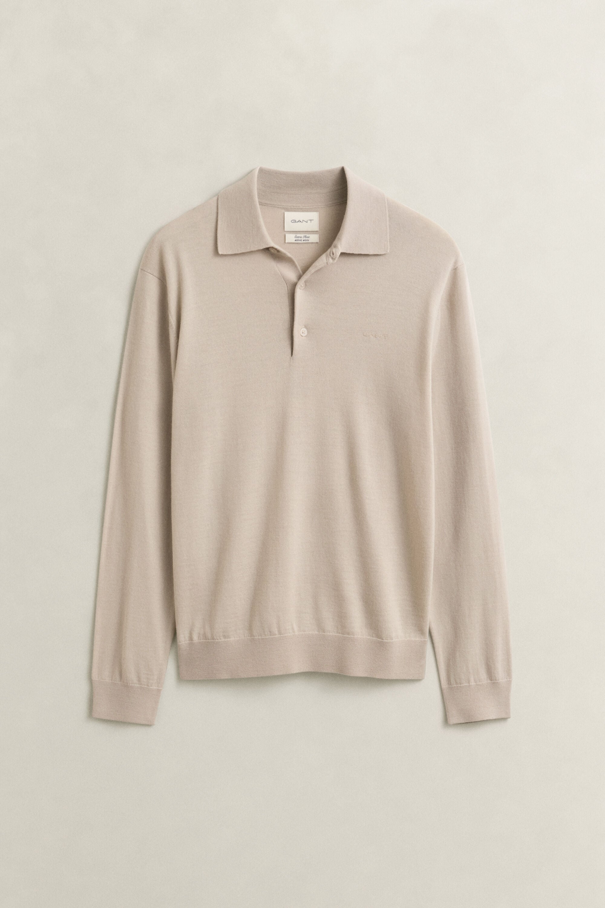 Pull façon polo en laine mérinos extrafine