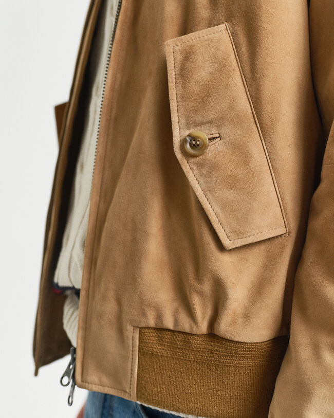 Harrington Jacke aus Veloursleder