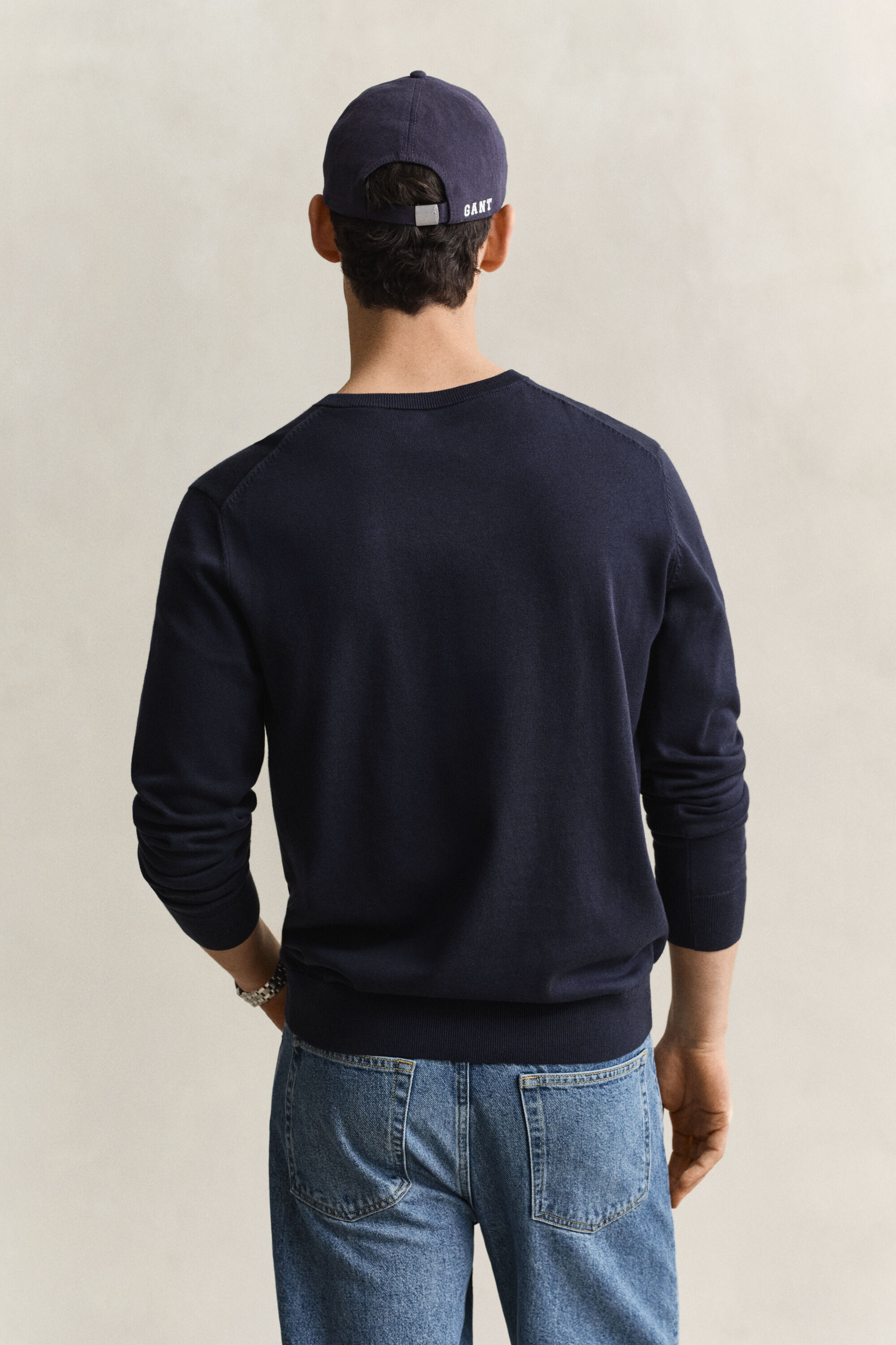 V-Neck Pullover aus Baumwolle