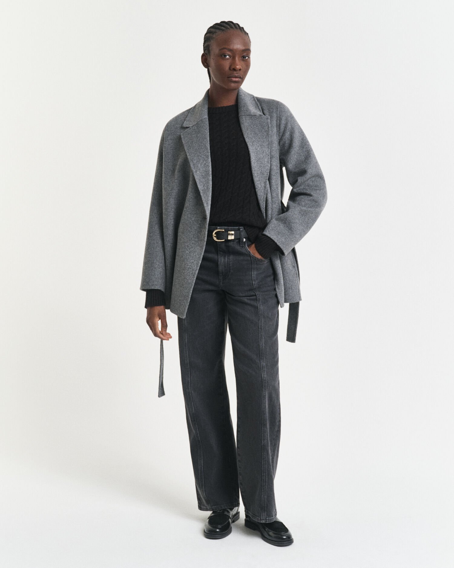 Pull col rond en maille torsadée de cachemire