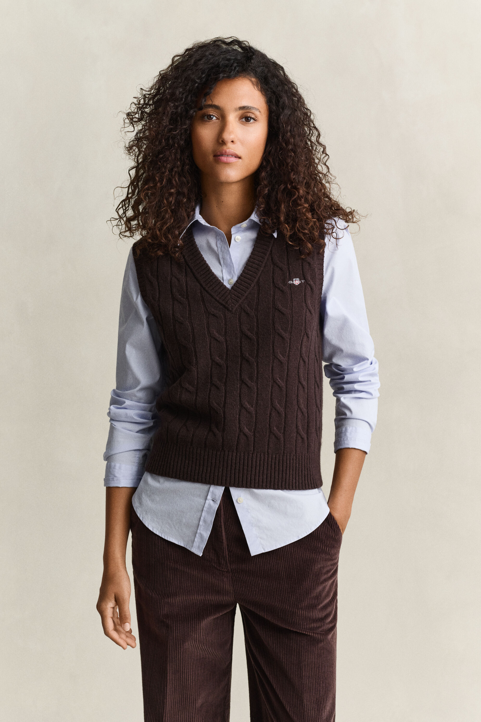 Lambswool Cable Knit Vest