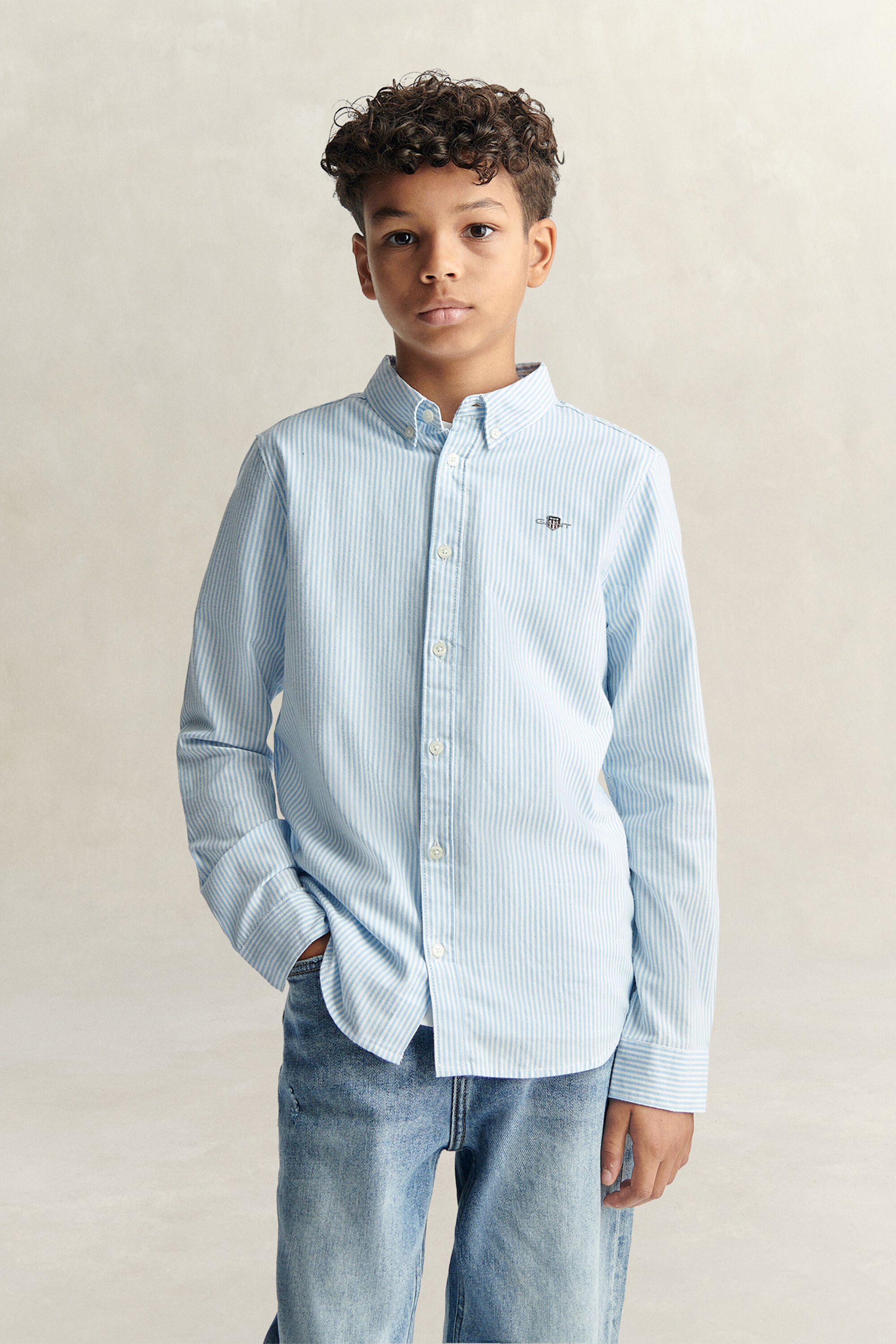 Camicia Oxford a righe Shield Teen Boys