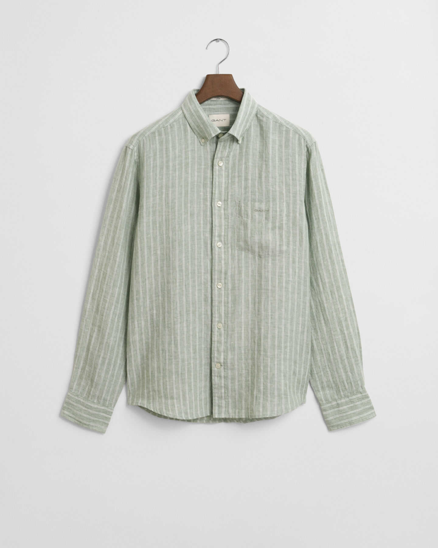 Regular Fit Leinen Hemd mit Streifen