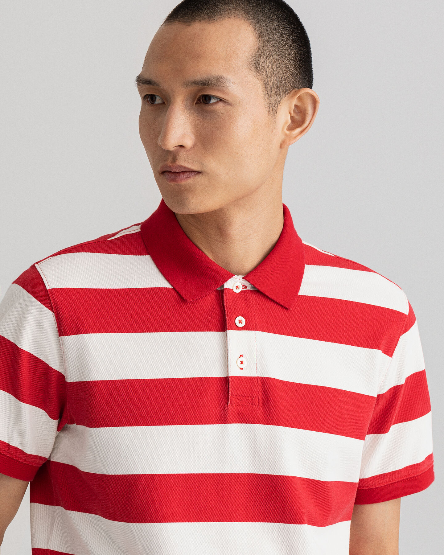 Barstripe Piqu&eacute;-Poloshirt mit Print