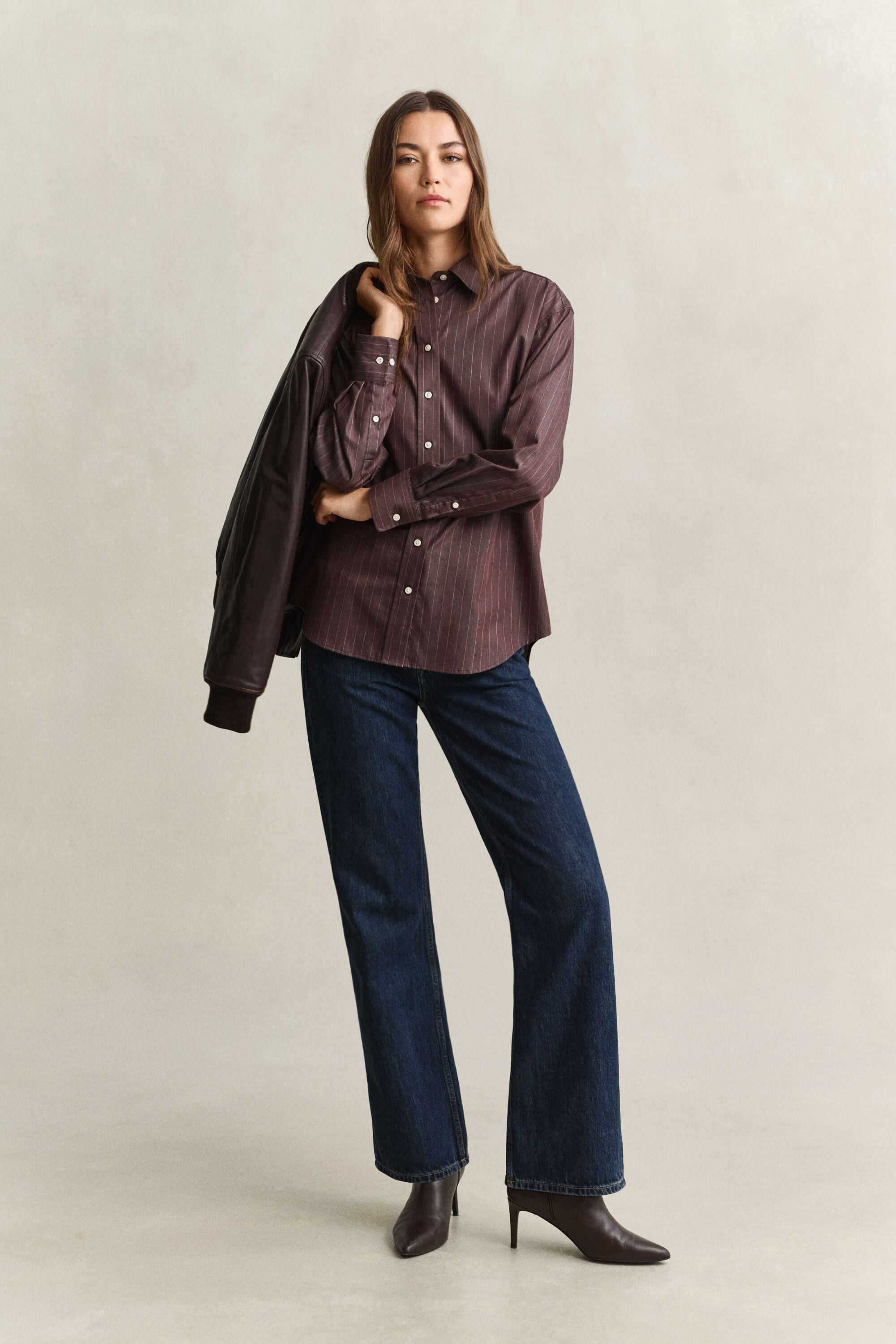 Camicia in popeline a righe relaxed
