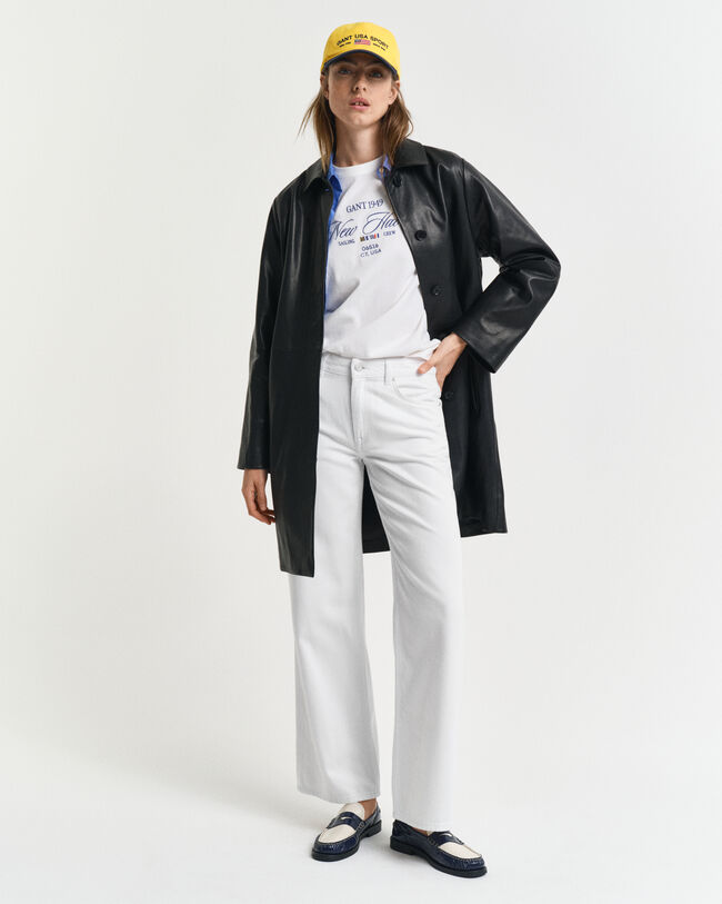 Weiße Relaxed Fit Jeans mit geradem Bein