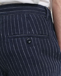 Relaxed Fit Pinstripe Leinen Hose