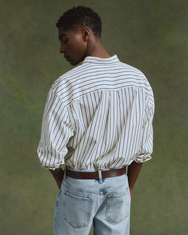 Oversized Popeline Hemd mit Streifen