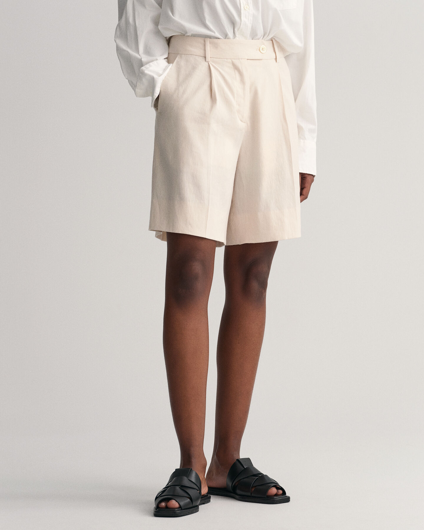 Stretch Leinen Shorts