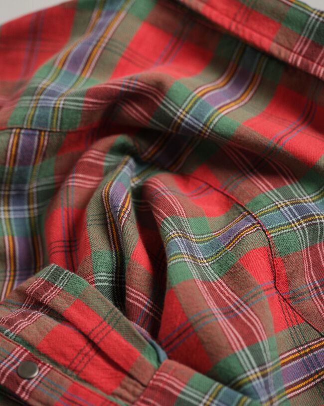 Wrangler x GANT Regular Fit Western Hemd mit Tartan-Muster