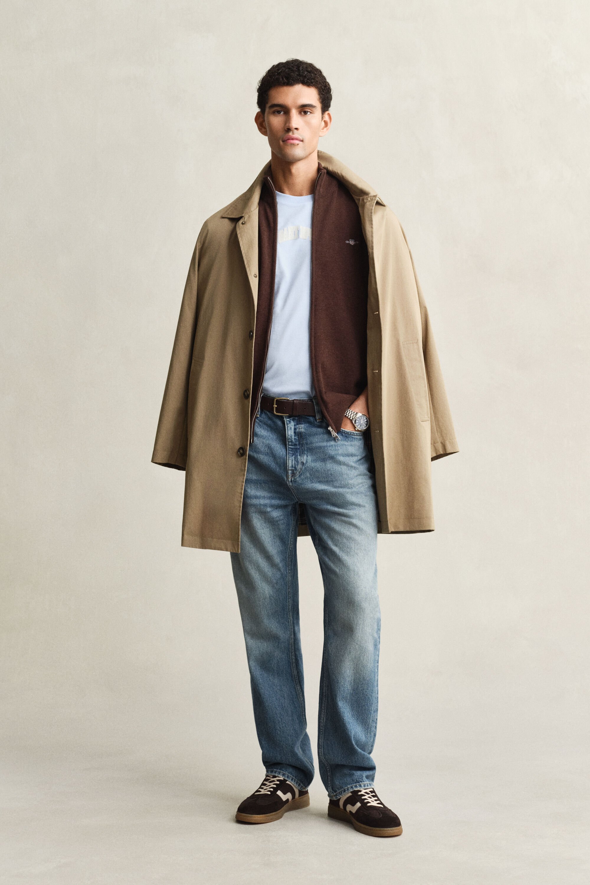 Cardigan in cotone casual con zip