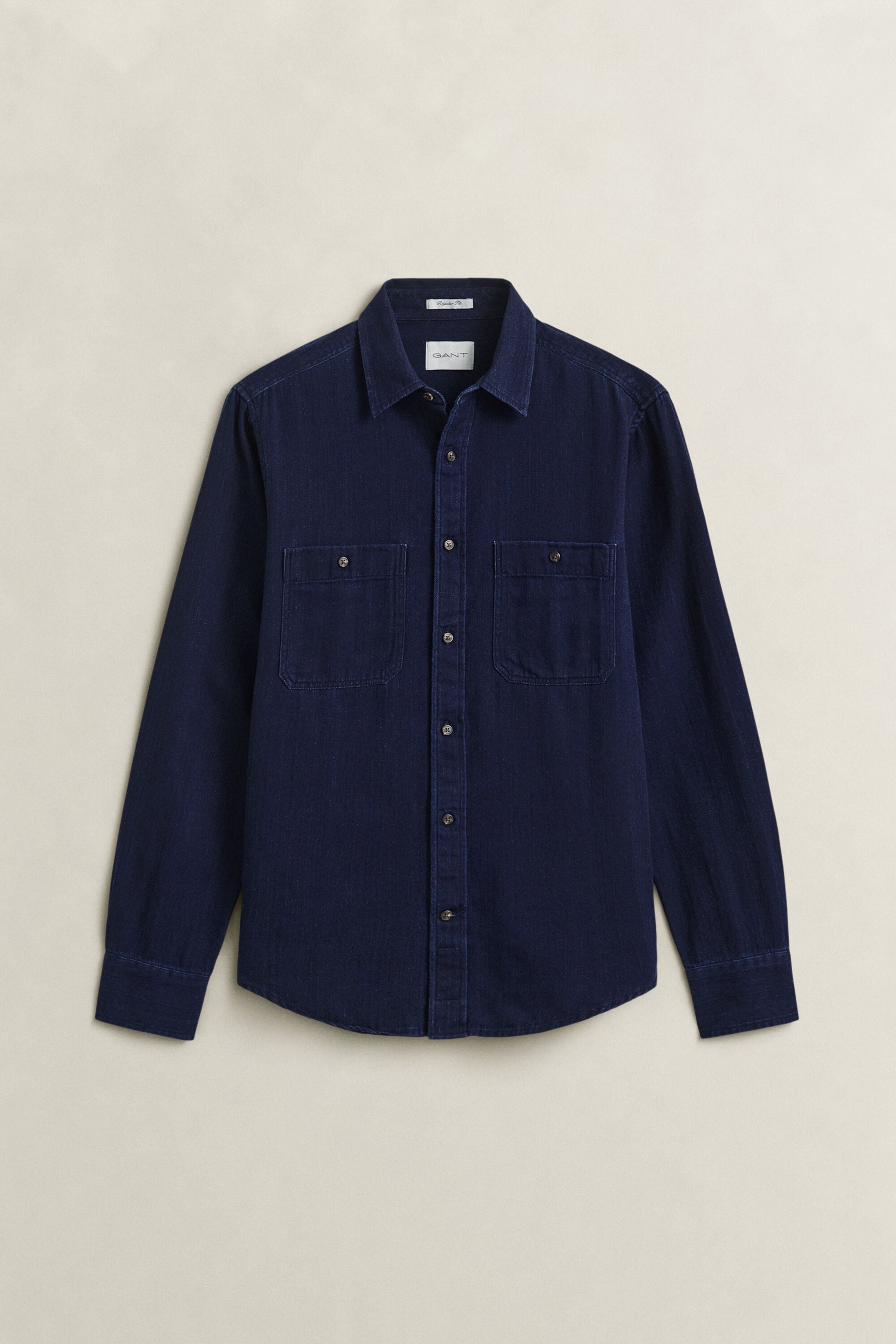 Chemise à chevrons indigo
