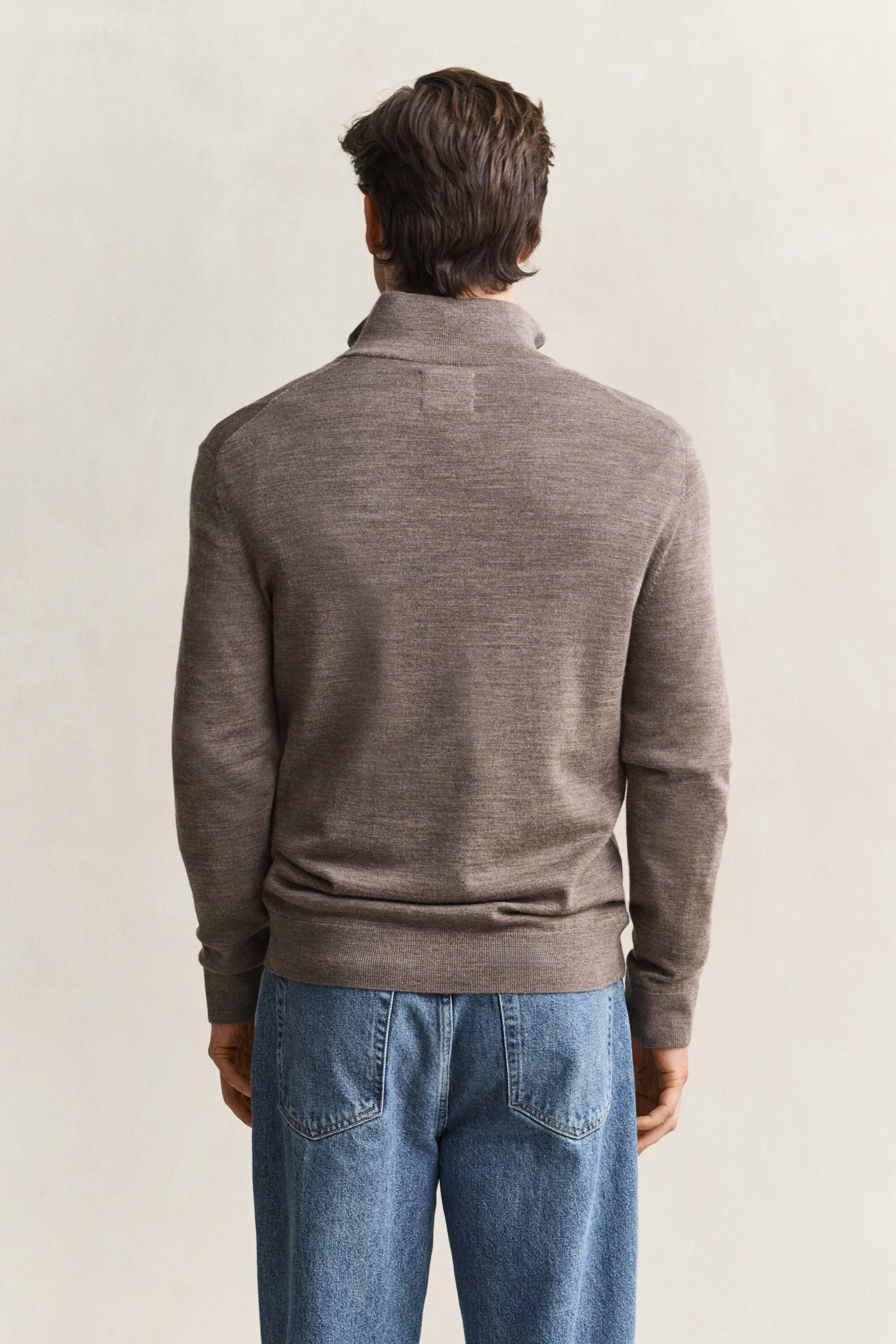 Pull à demi-zip en laine mérinos