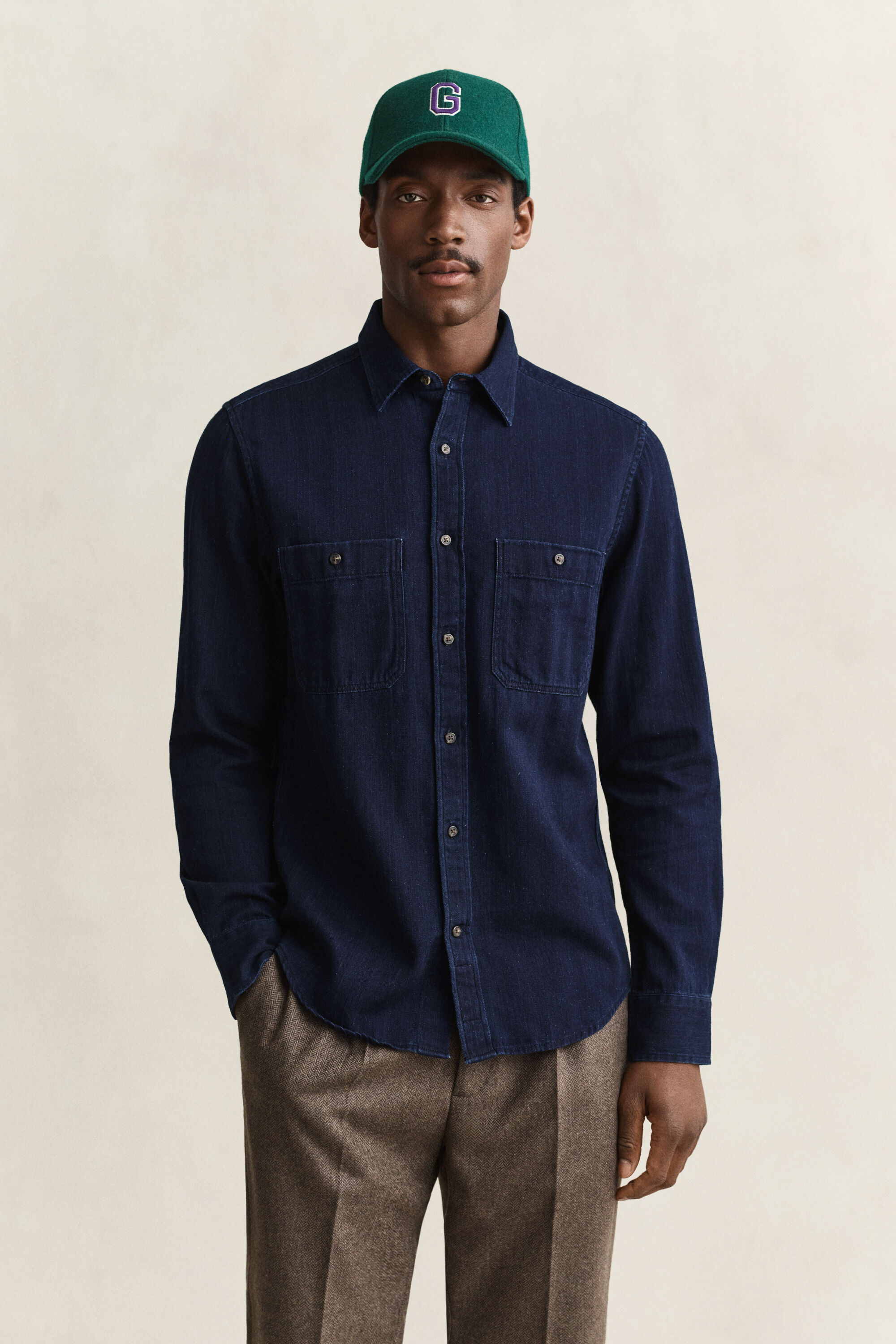 Indigo Herringbone Hemd