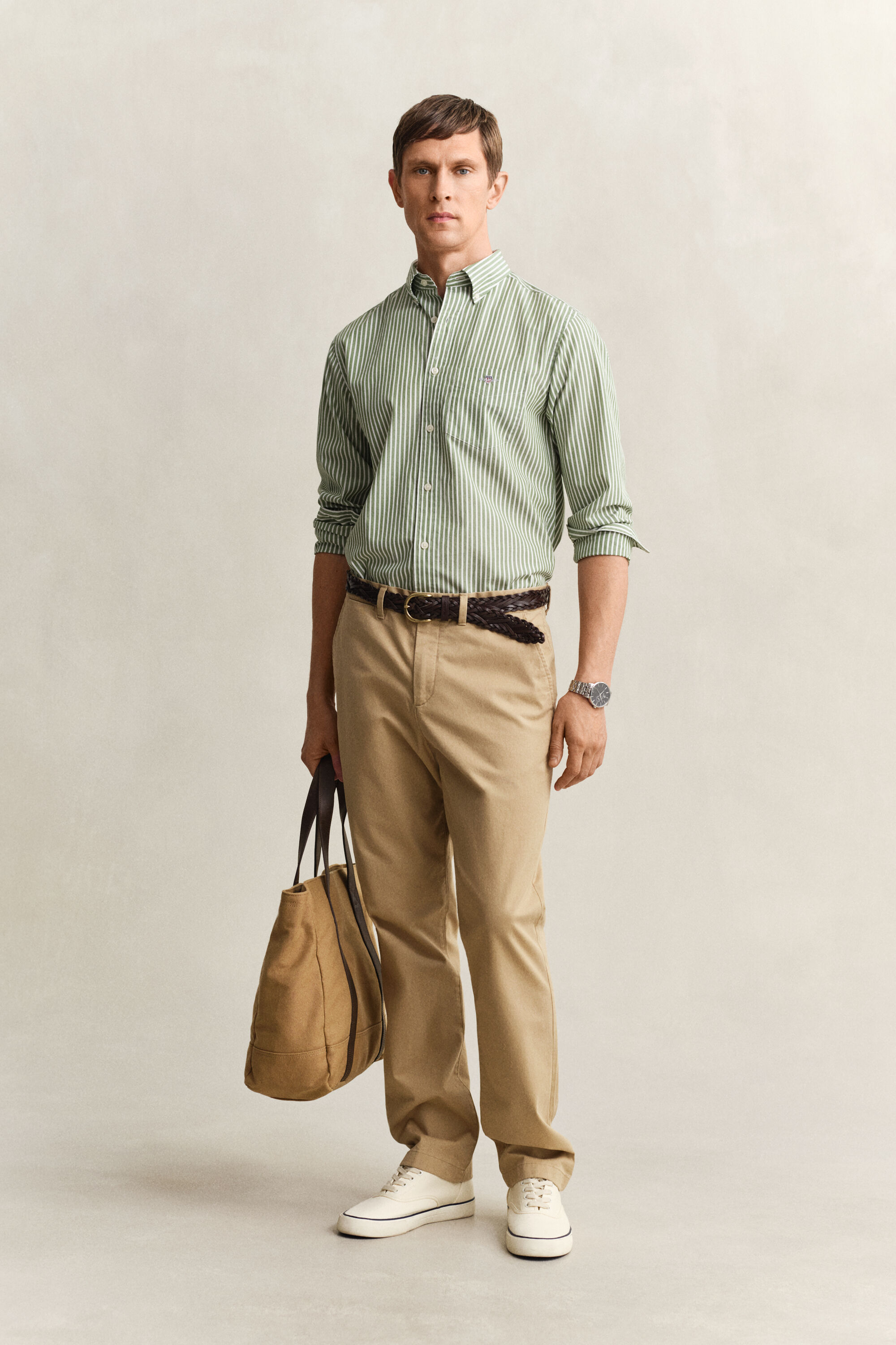 Classic Popeline-Hemd mit Streifen