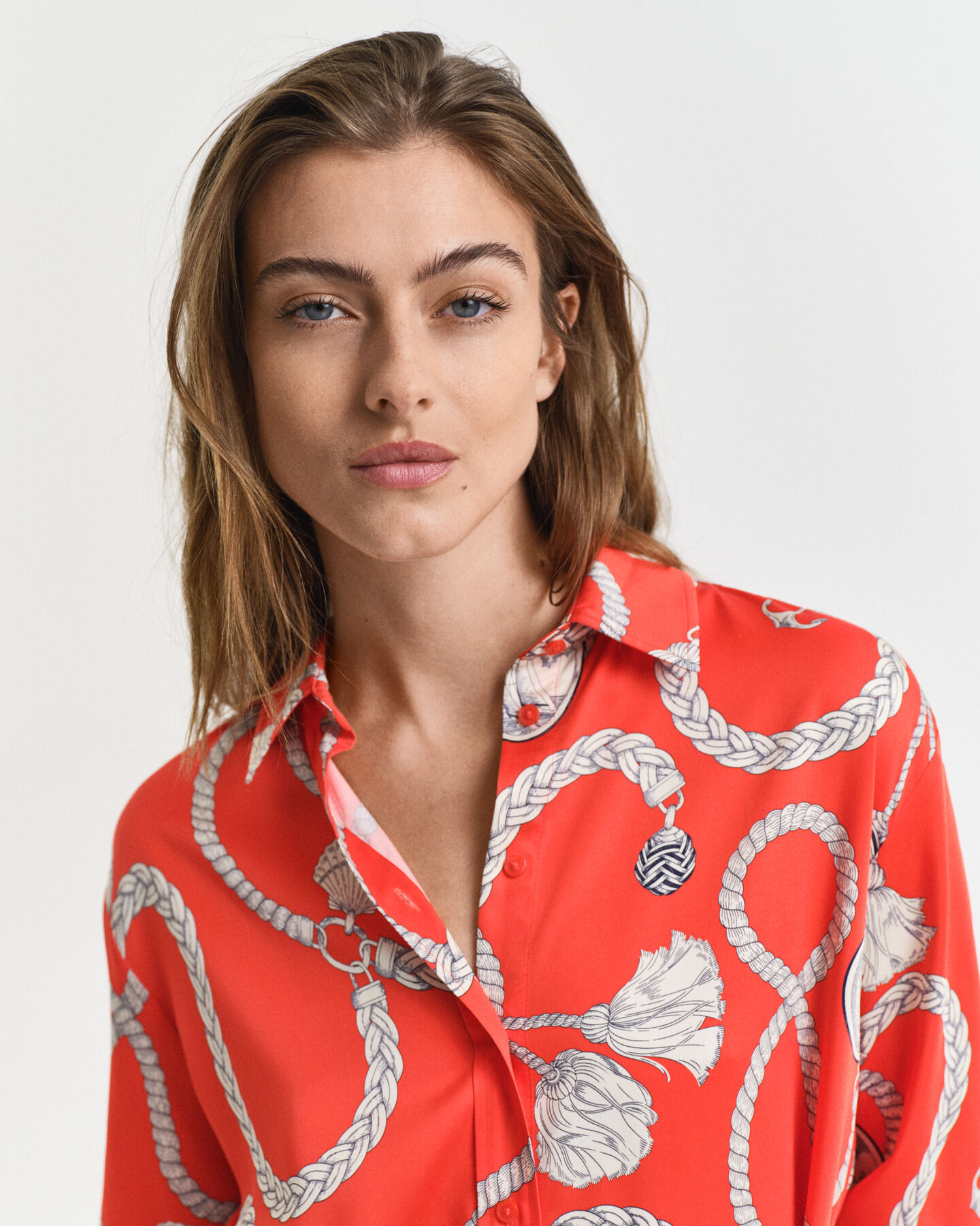 Sailing Print Hemdblusenkleid