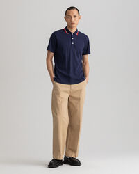 Kurzarm-Rugger mit Nadelzugdesign