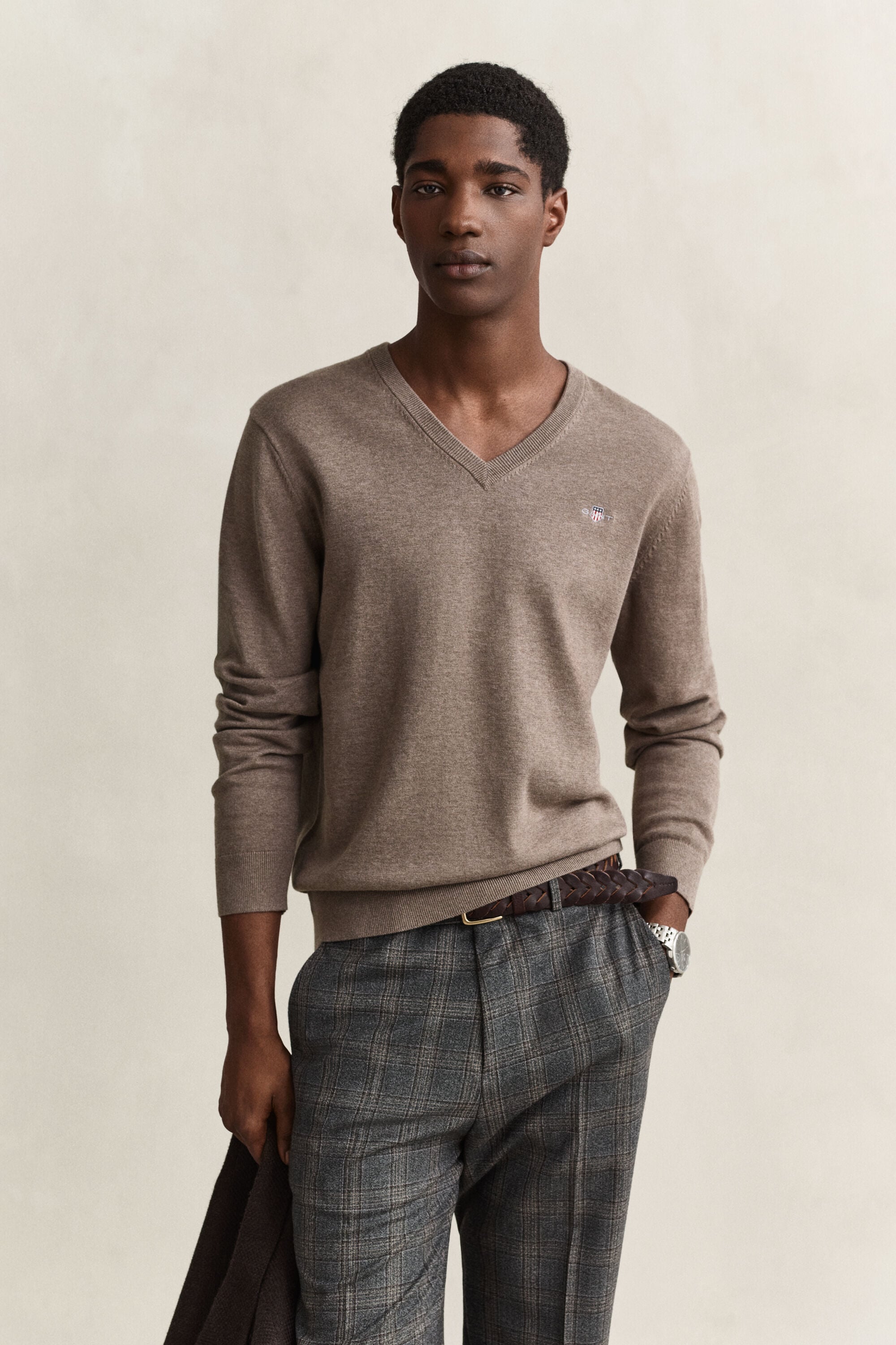 Klassischer V-Neck Pullover aus Baumwolle