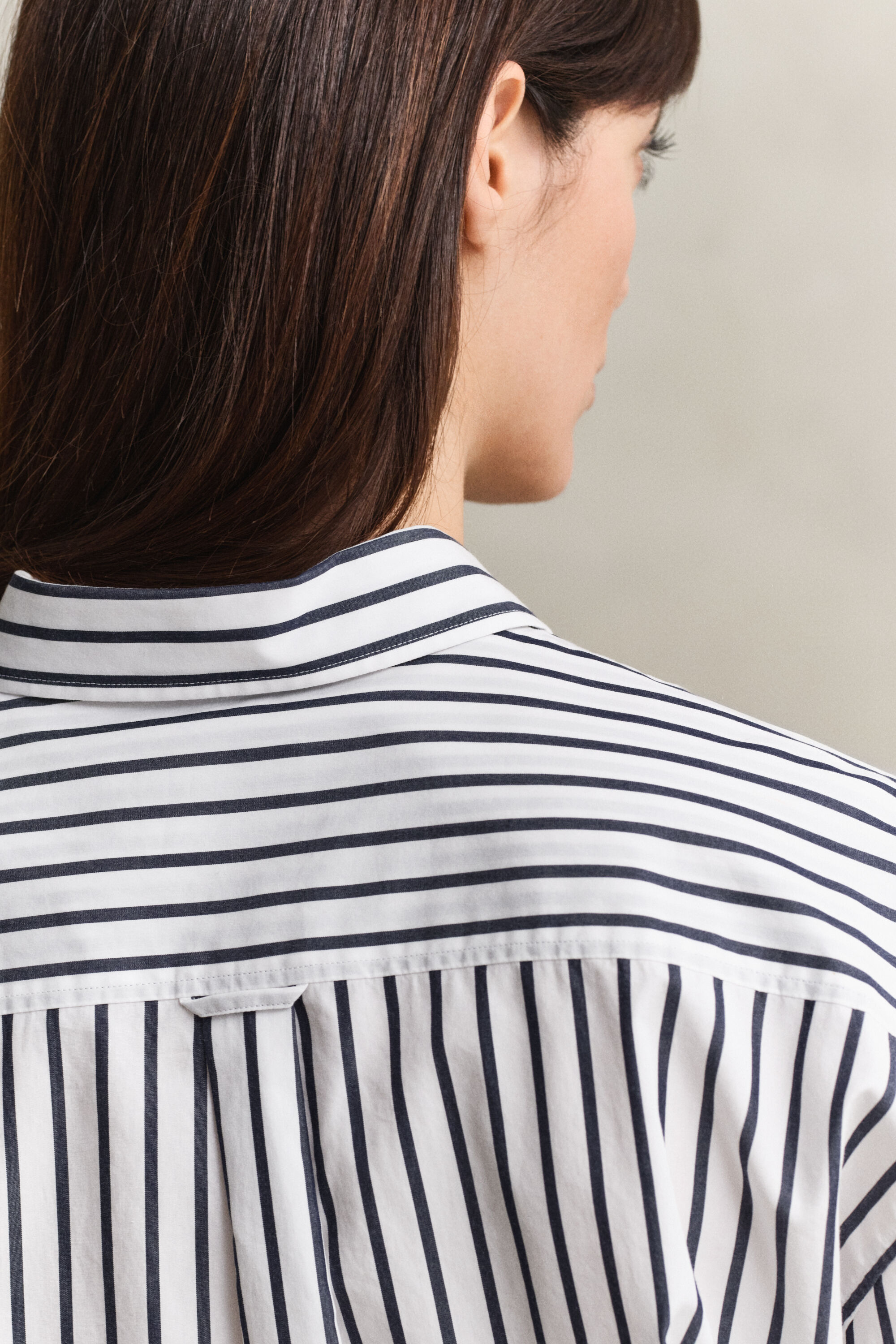 Chemise classique coupe décontractée en popeline à rayures