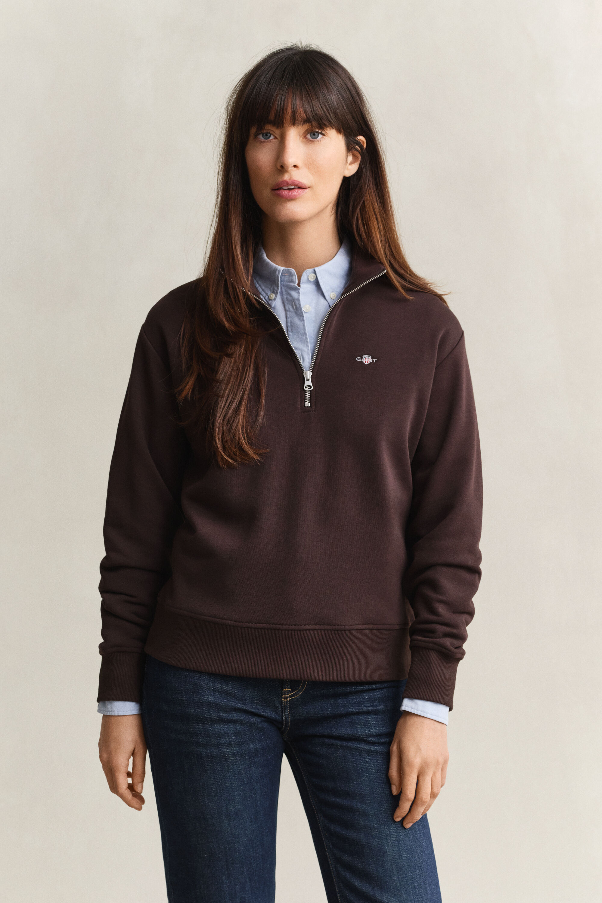 Shield Sweatshirt mit Reißverschlusskragen