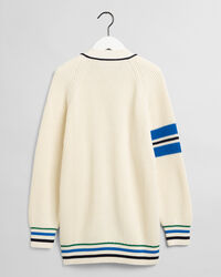 Gerippte Crest Strickjacke