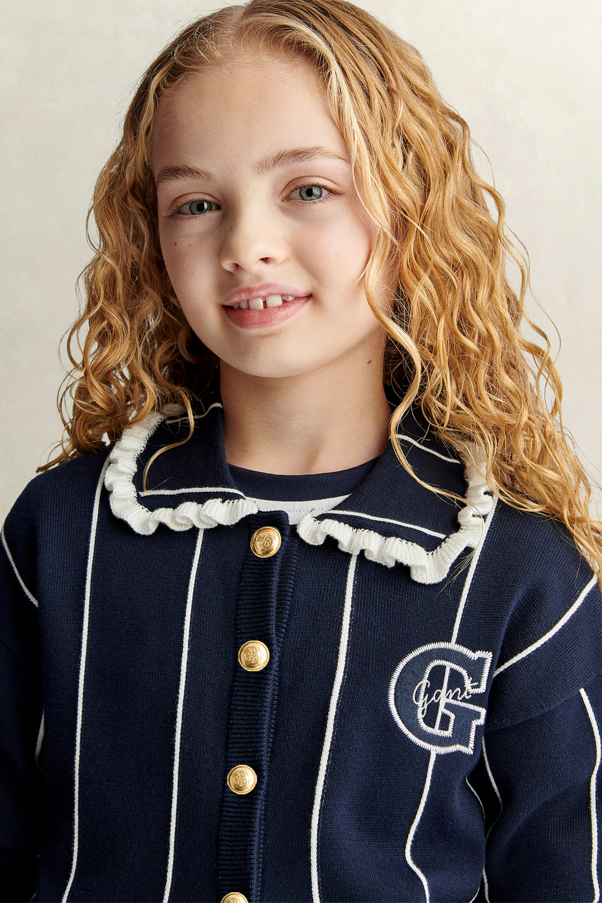 Teen Girls Striped Cardigan