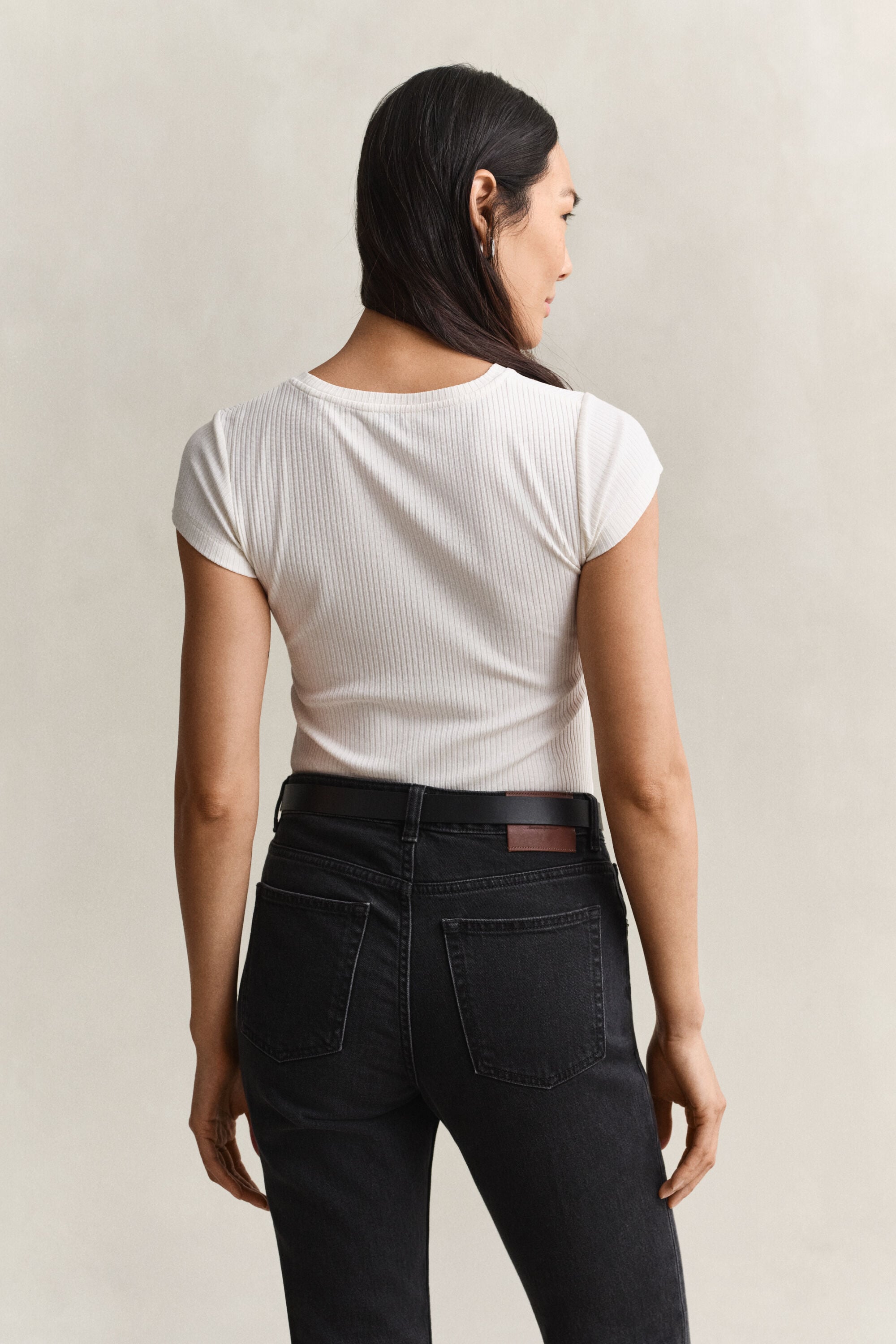 Geripptes Slim Fit T-Shirt