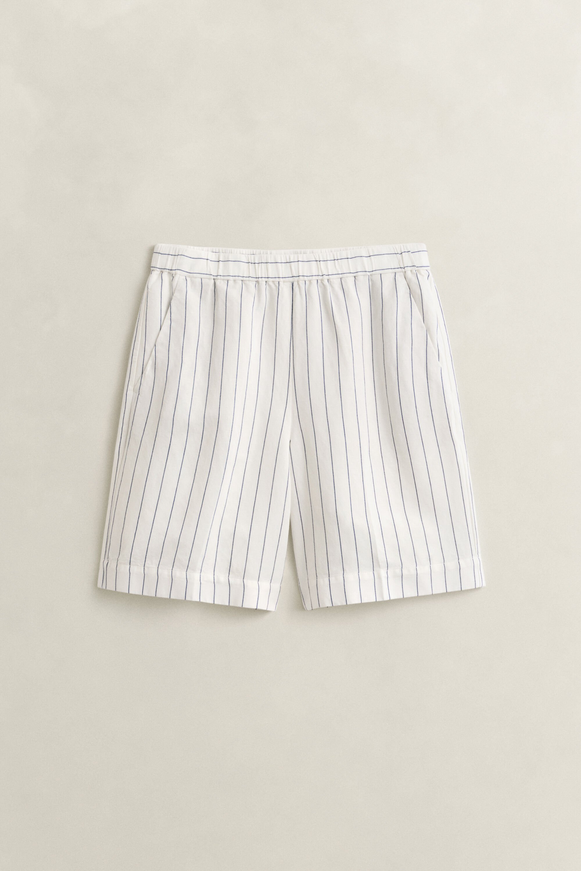 Short en lin mélangé à rayures