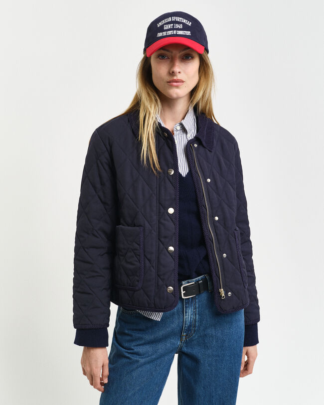 Steppjacke mit Corddetails