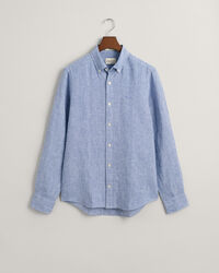 Slim Fit Leinen Hemd im Hahnentrittmuster