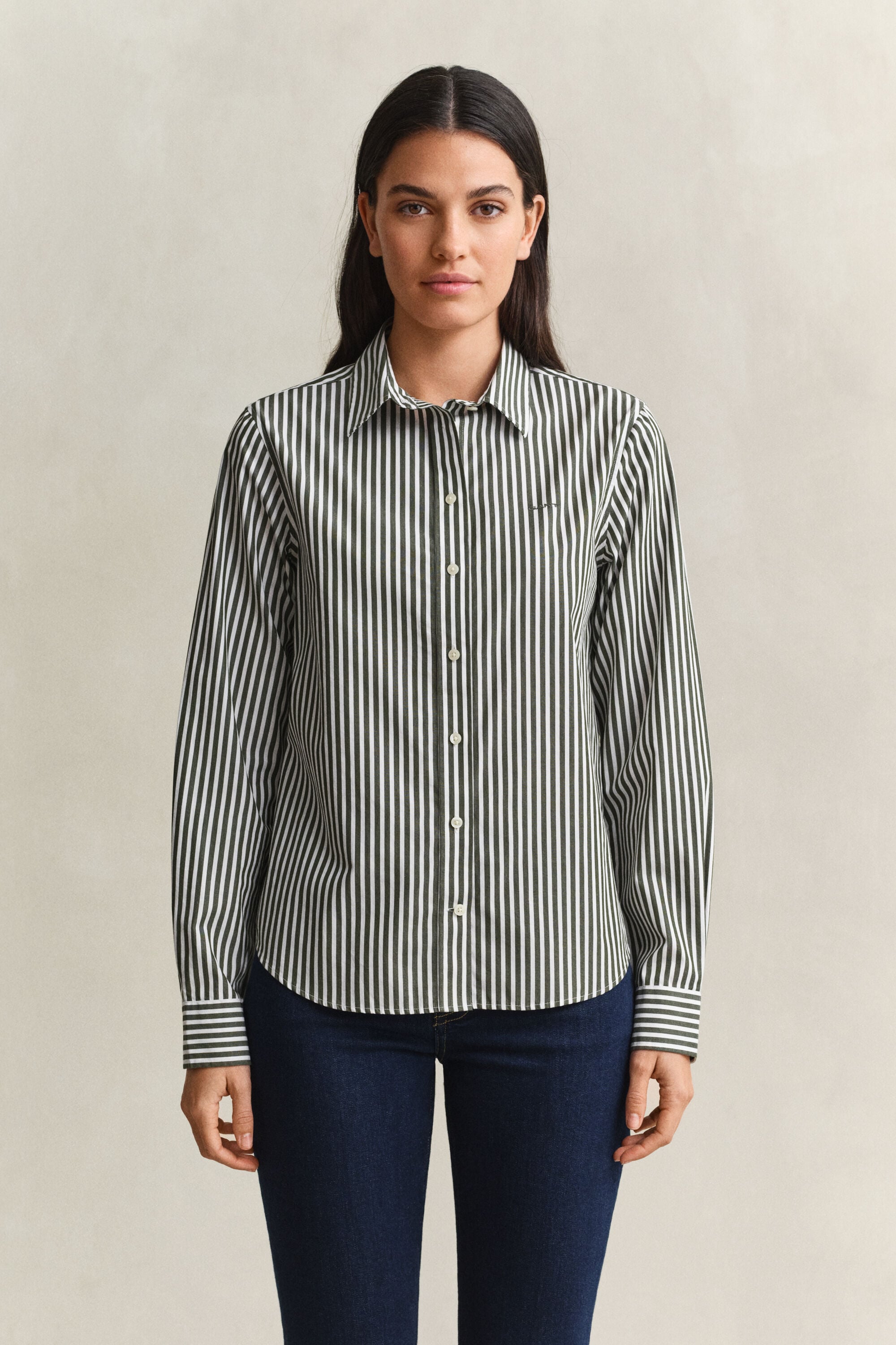 Camicia classica in popeline a righe regular fit
