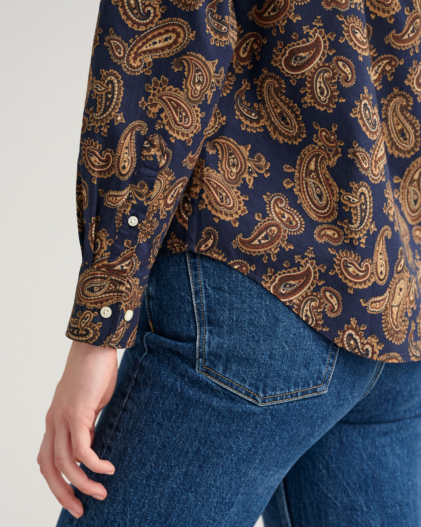 Regular Fit Paisley Bluse aus Baumwoll-Voile