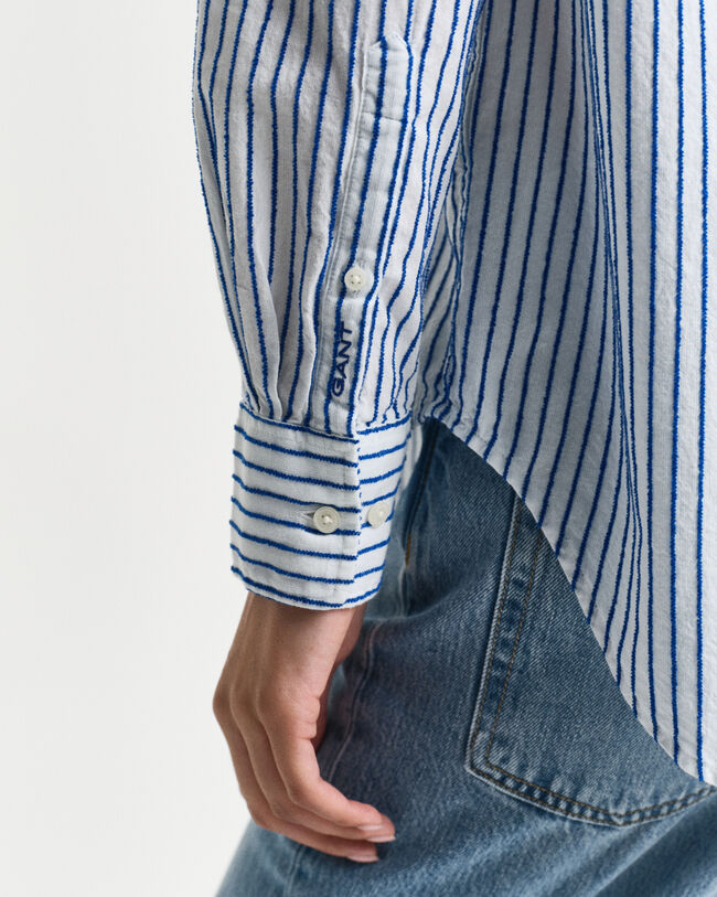 Relaxed Fit Bluse mit Strukturstreifen