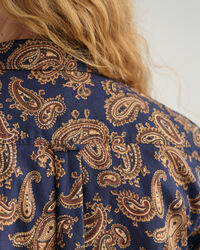 Regular Fit Paisley Bluse aus Baumwoll-Voile