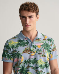 Hawaiian Print Poloshirt