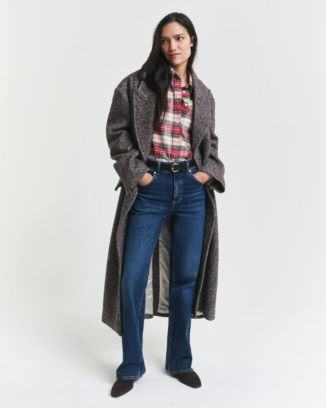 Oversized Classic Oxford-Bluse mit Karomuster