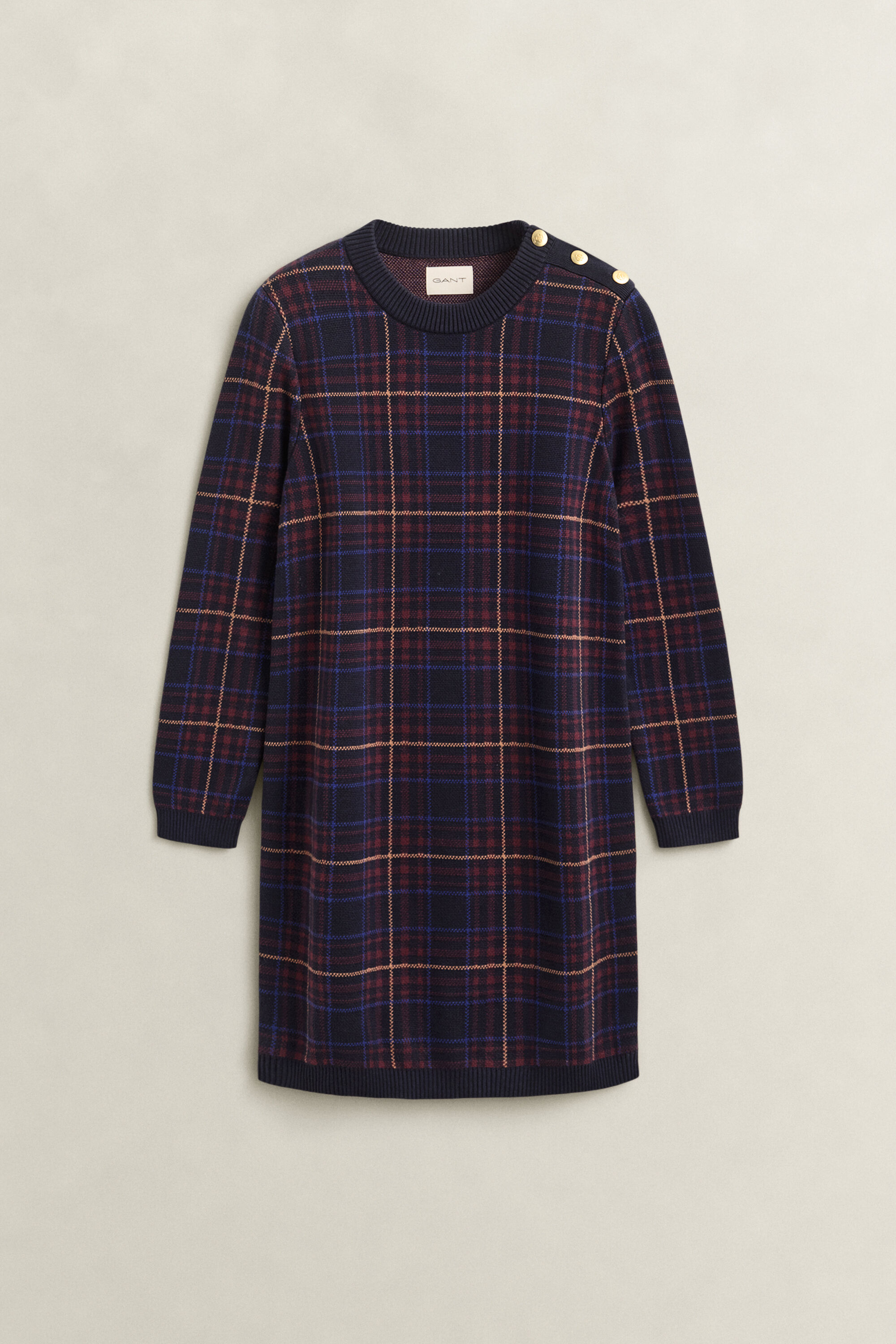 Robe en maille à carreaux