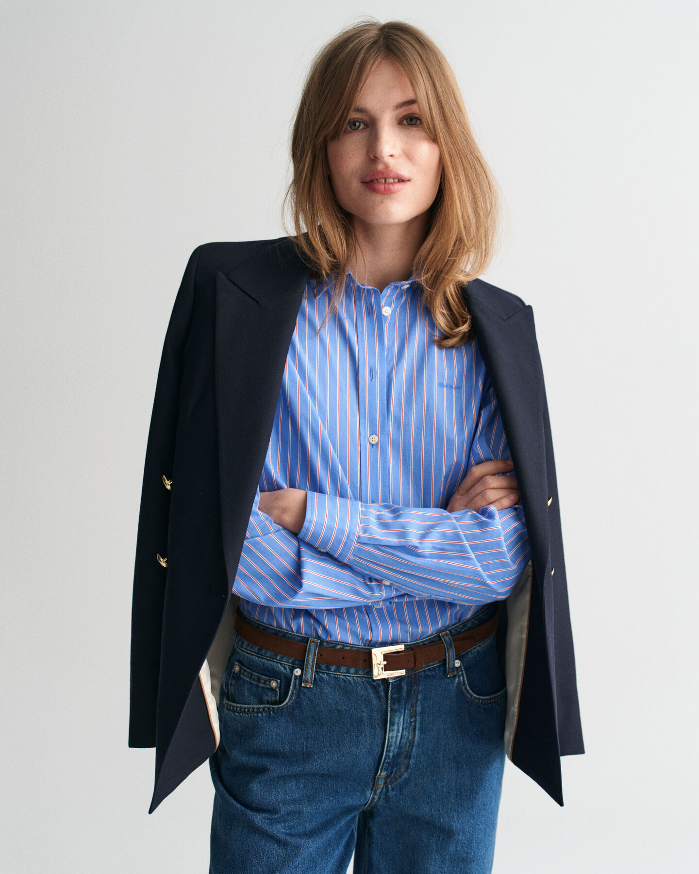 Regular Fit Classic Popeline Hemd mit Streifen