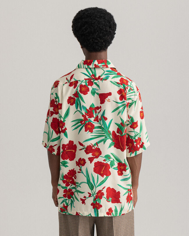 Pure Prep Relaxed Fit Kurzarm-Hemd aus Lyocell mit Blumenprint