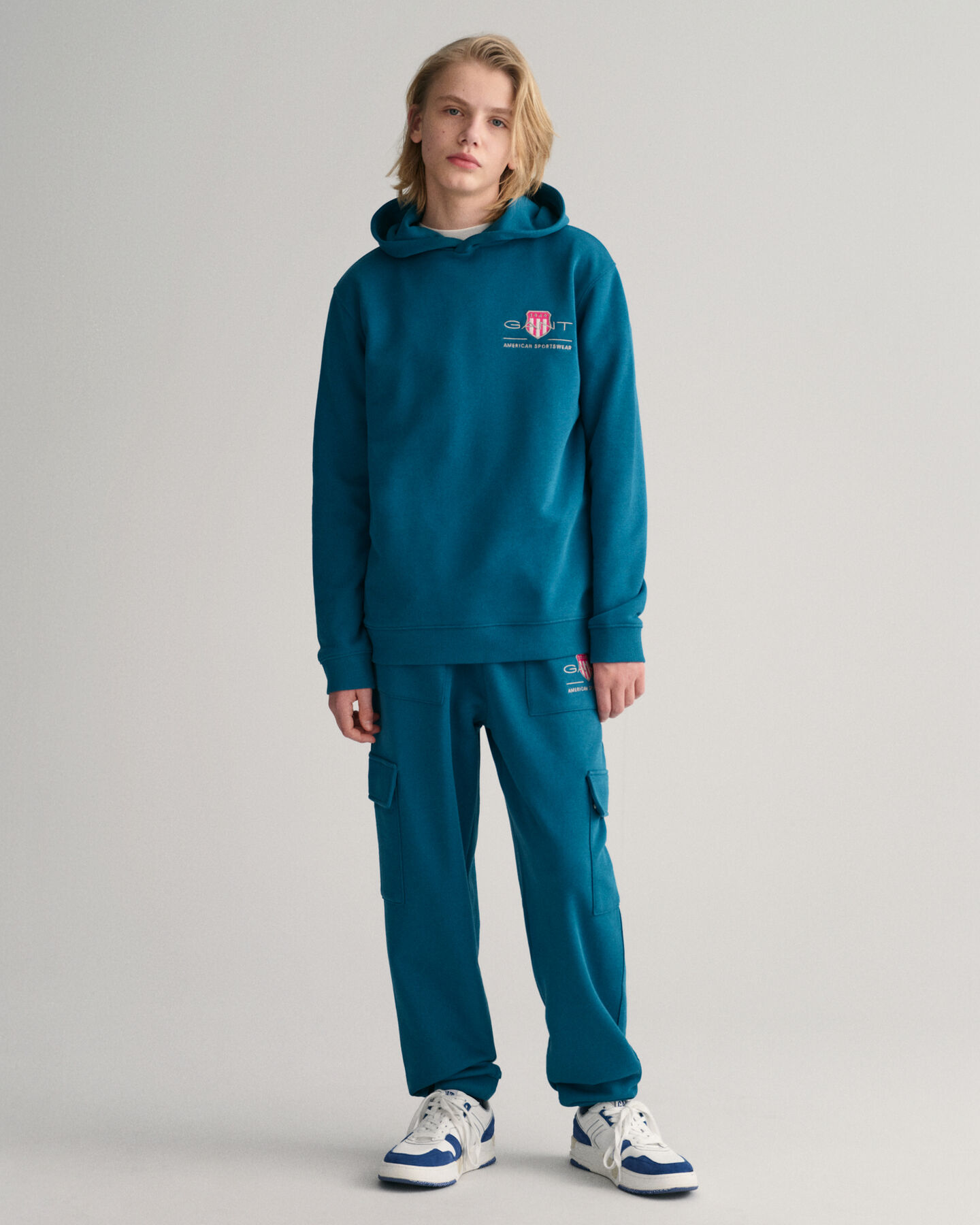 Teen Boys Contrast Shield Cargo Sweathose