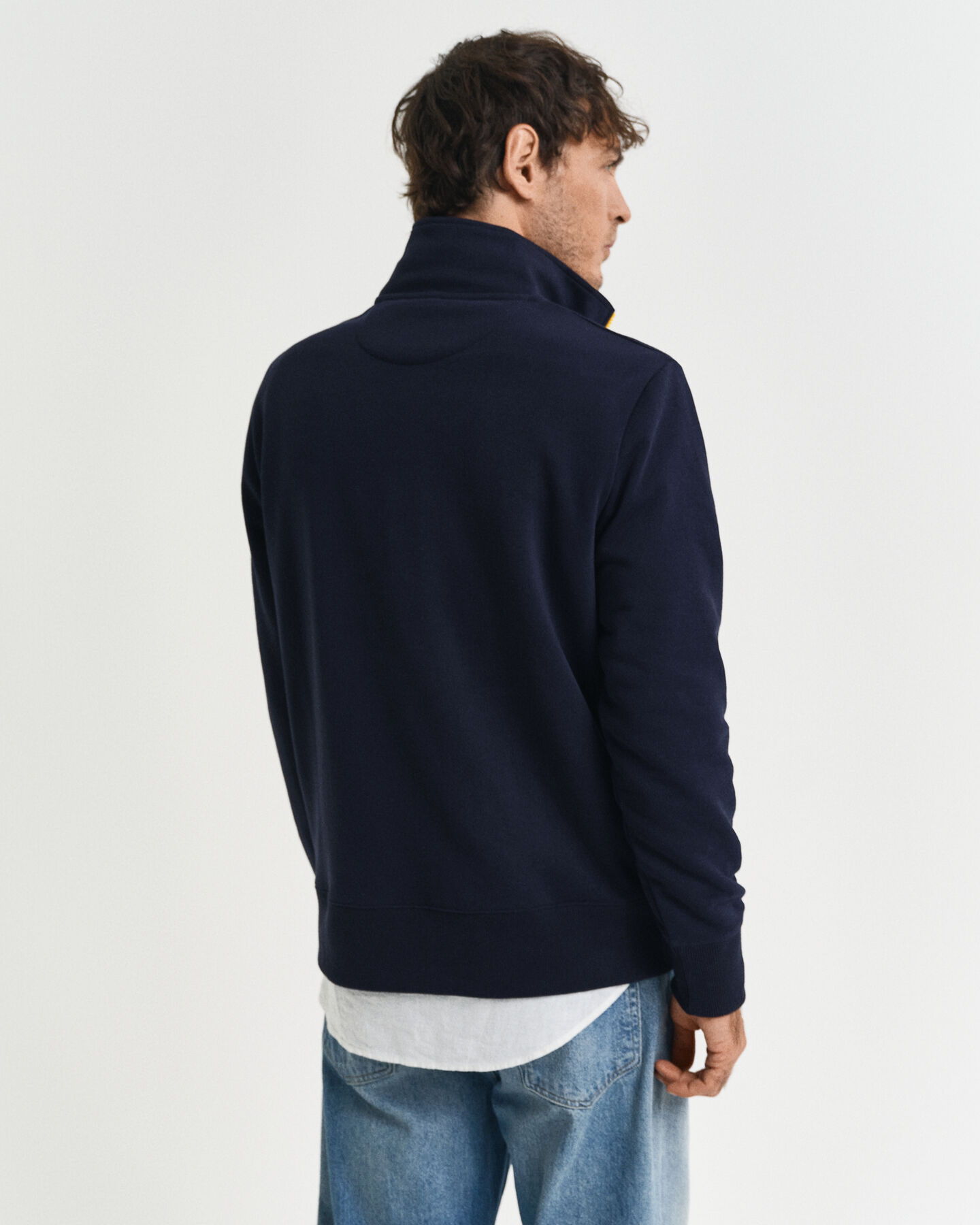 Kontrast Sweatshirt mit Reißverschlusskragen