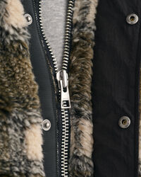 Karierte Fleecejacke mit Reißverschluss