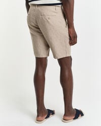 Regular Fit Pinstripe Leinen Shorts
