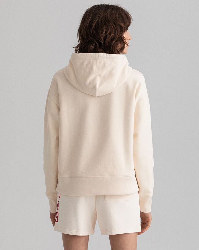 Tonal Quadrat Hoodie mit Stickerei