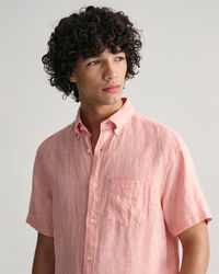 Regular Fit Leinen Kurzarmhemd