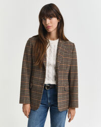 Regular Fit Houndstooth Blazer aus Wolle