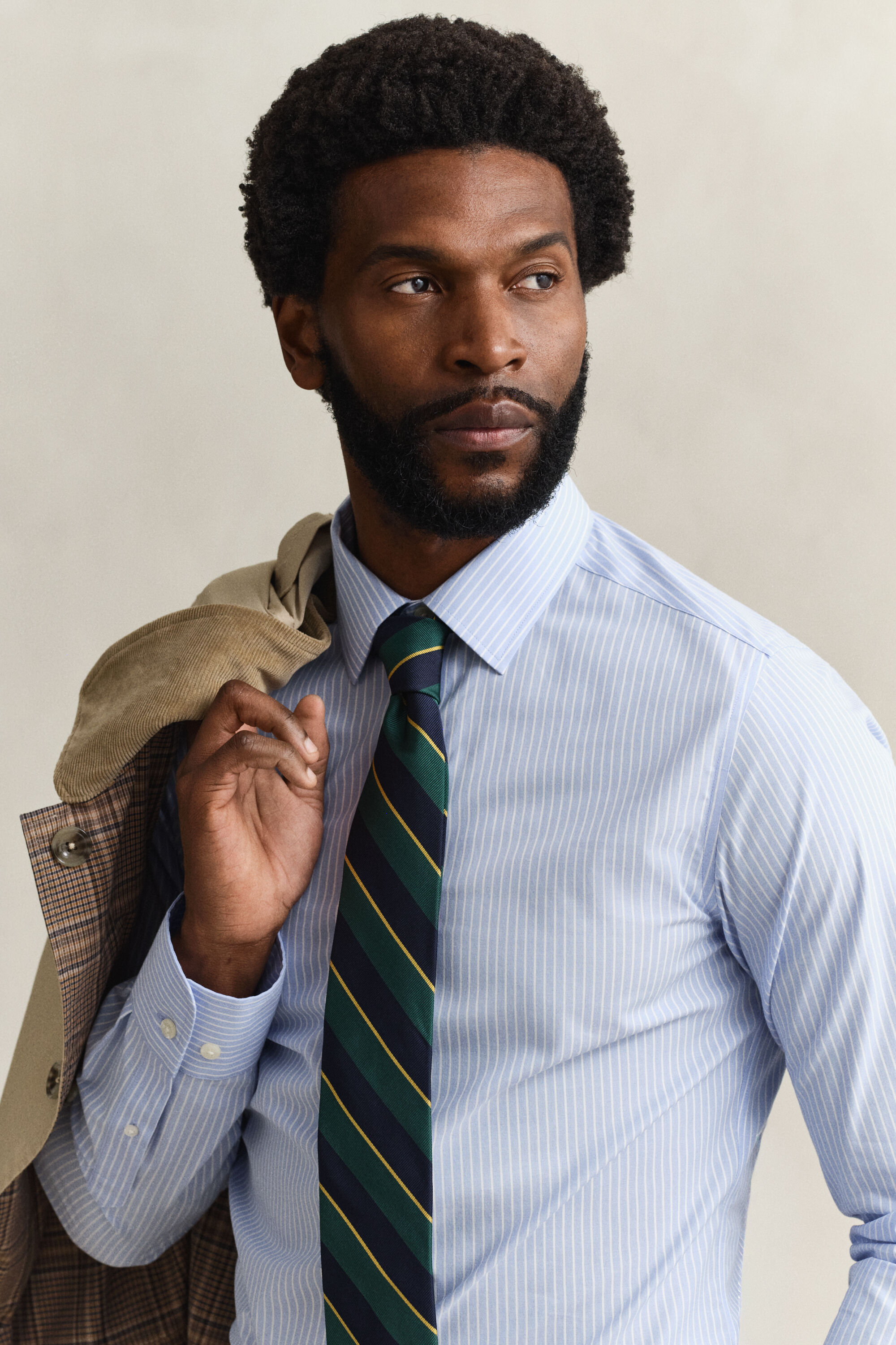 Striped Stretch Poplin Shirt